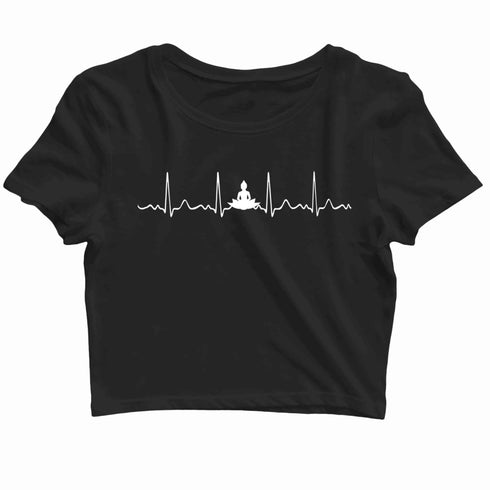 Yoga Fitness Yoga YOGA MEDITATION VIBES Custom Printed Graphic Design Crop Top T-Shirt for Women